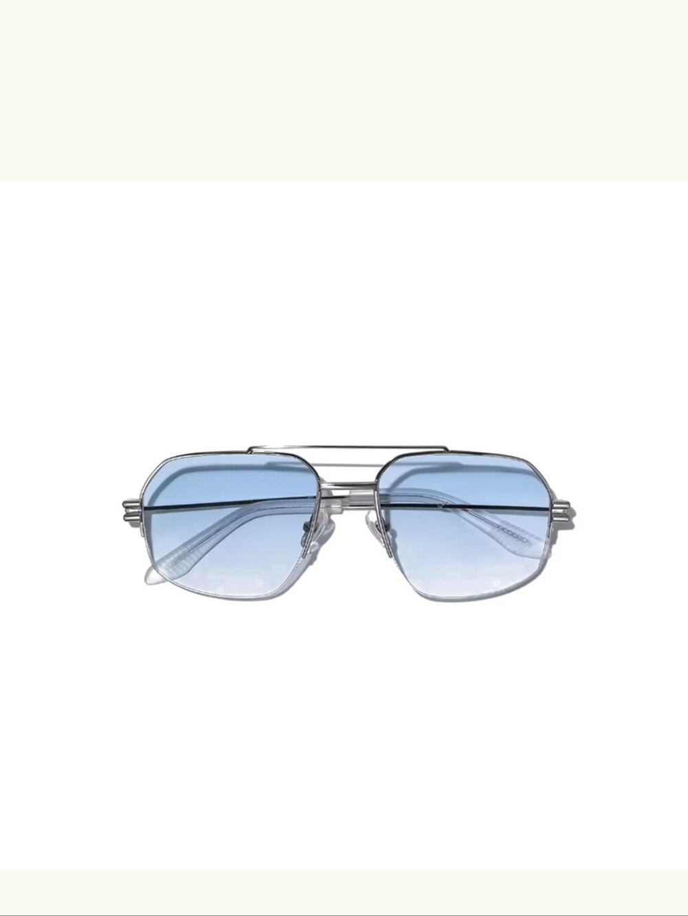 Cossino Clear Frame Sunglasses with Light Blue Gradient Lenses-New Tried On Only